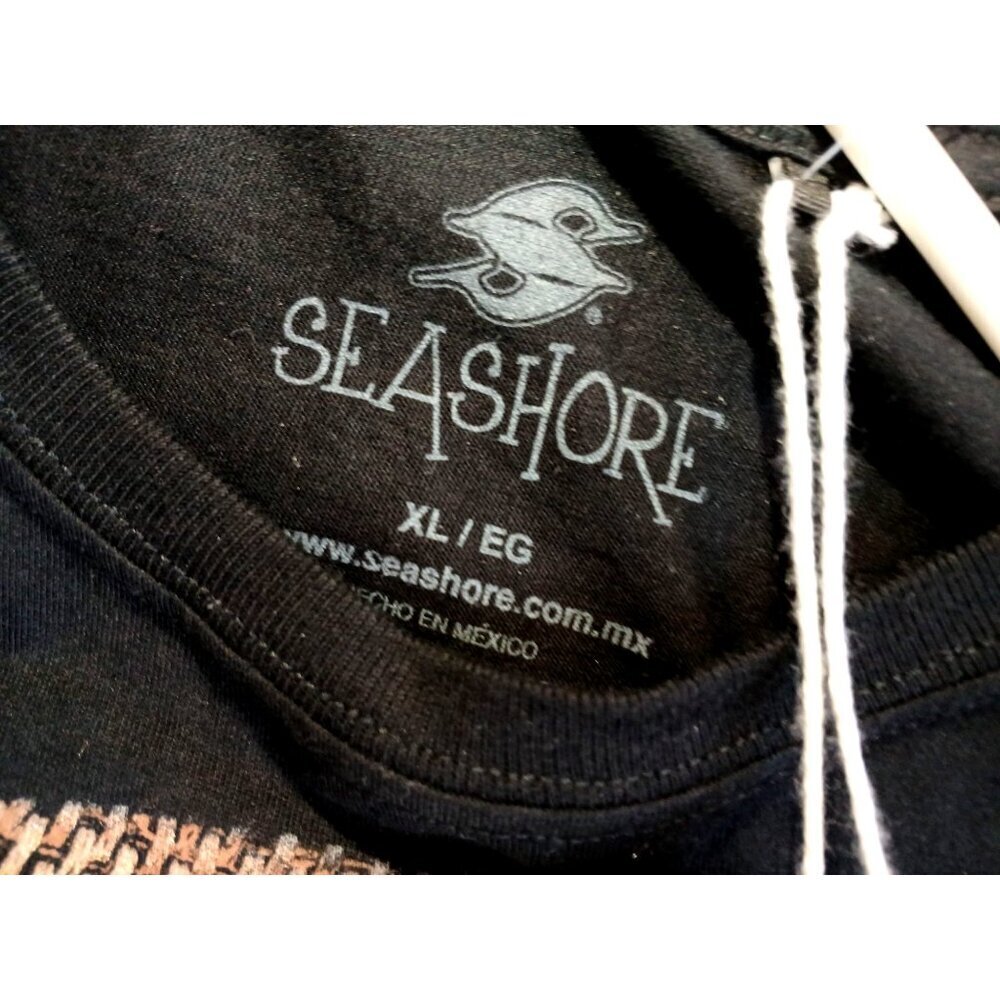 SEASHORE Men's XL(46-48 ) T-Shirt black100%cotton made in Mexico - Picture 4 of 4